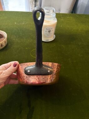 Vintage’s Baumalu Hammered Copper Saucepan with Cast Iron Handle - Copper Tone